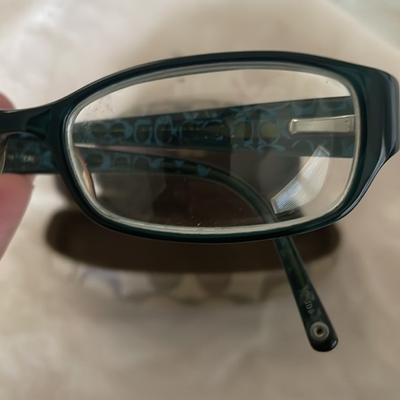 Coach teal women’s eyeglasses with signature c monogram on inner arms. - Picture 11 of 16